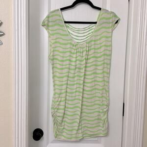 Bongo neon green striped top size XL